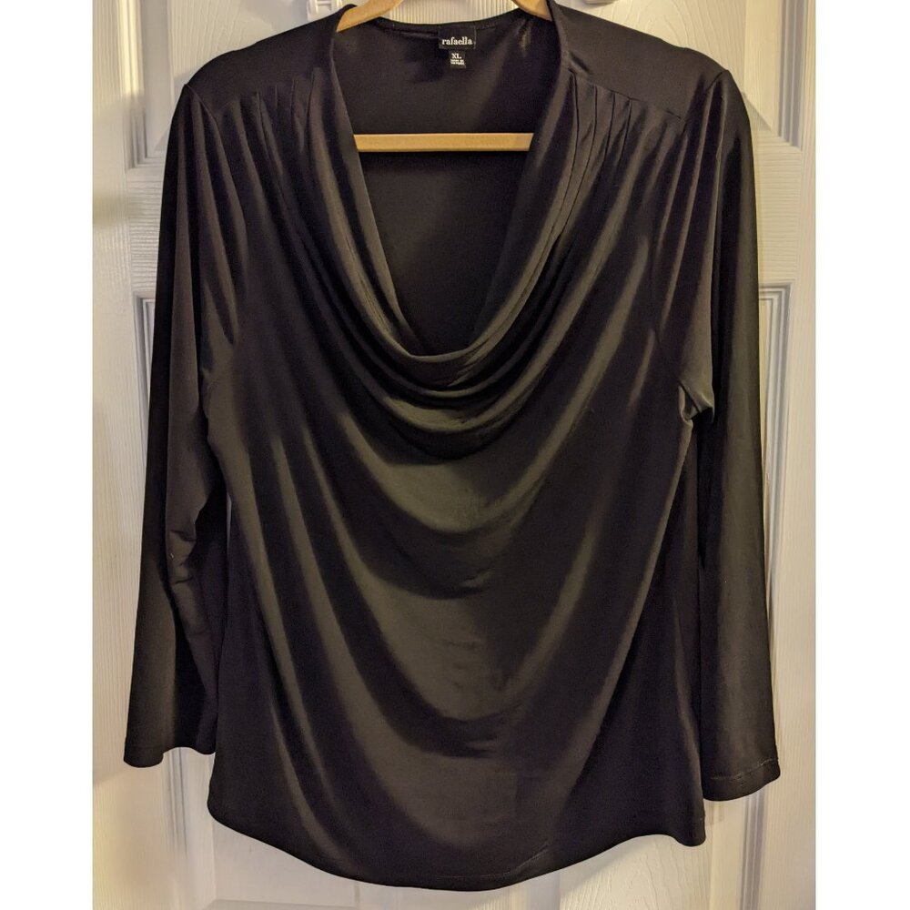 Rafaella Black draped top Size XL